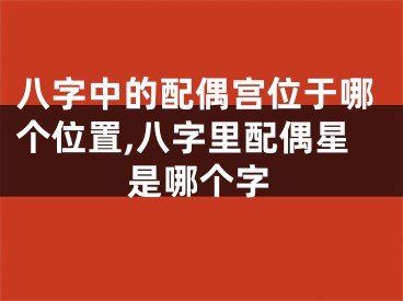 八字中的配偶宫位于哪个位置,八字里配偶星是哪个字