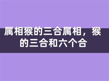 属相猴的三合属相，猴的三合和六个合