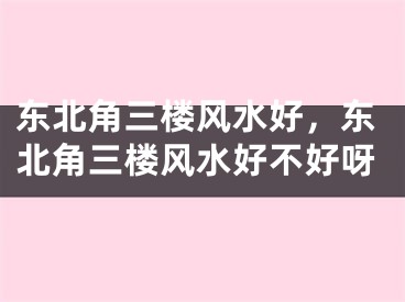 东北角三楼风水好，东北角三楼风水好不好呀