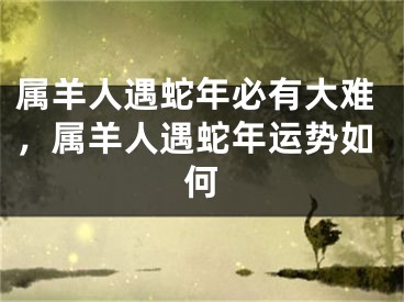 属羊人遇蛇年必有大难，属羊人遇蛇年运势如何