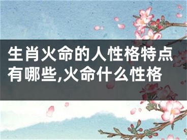 生肖火命的人性格特点有哪些,火命什么性格