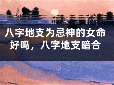 八字地支为忌神的女命好吗，八字地支暗合