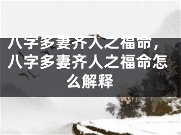 八字多妻齐人之福命，八字多妻齐人之福命怎么解释