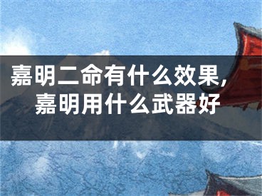 嘉明二命有什么效果,嘉明用什么武器好