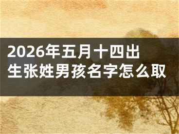 2026年五月十四出生张姓男孩名字怎么取 