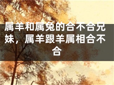 属羊和属兔的合不合兄妹，属羊跟羊属相合不合