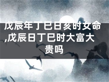 戊辰年丁巳日亥时女命,戊辰日丁巳时大富大贵吗