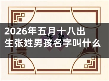 2026年五月十八出生张姓男孩名字叫什么
