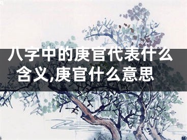 八字中的庚官代表什么含义,庚官什么意思