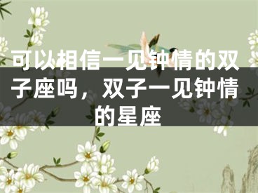 可以相信一见钟情的双子座吗，双子一见钟情的星座