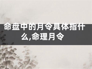 命盘中的月令具体指什么,命理月令