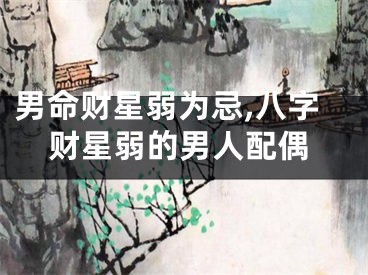 男命财星弱为忌,八字财星弱的男人配偶