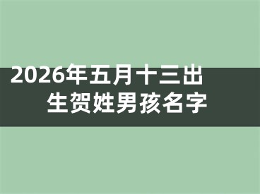 2026年五月十三出生贺姓男孩名字