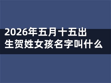 2026年五月十五出生贺姓女孩名字叫什么