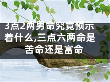 3点2两男命究竟预示着什么,三点六两命是苦命还是富命