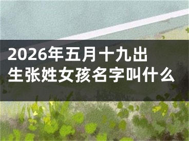2026年五月十九出生张姓女孩名字叫什么