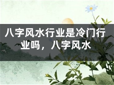 八字风水行业是冷门行业吗，八字风水