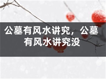 公墓有风水讲究,公墓有风水讲究没
