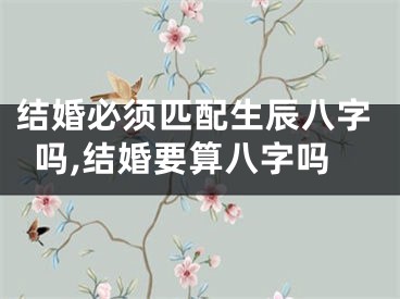 结婚必须匹配生辰八字吗,结婚要算八字吗
