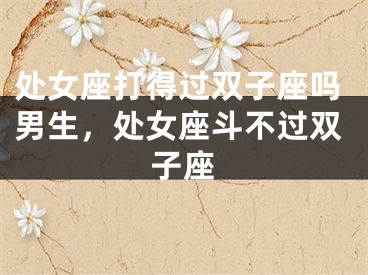 处女座打得过双子座吗男生，处女座斗不过双子座