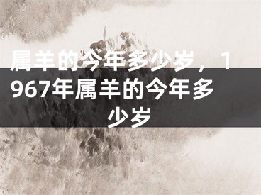属羊的今年多少岁，1967年属羊的今年多少岁