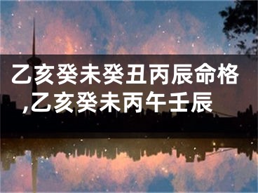 乙亥癸未癸丑丙辰命格,乙亥癸未丙午壬辰