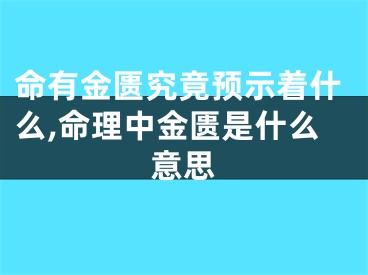 命有金匮究竟预示着什么,命理中金匮是什么意思