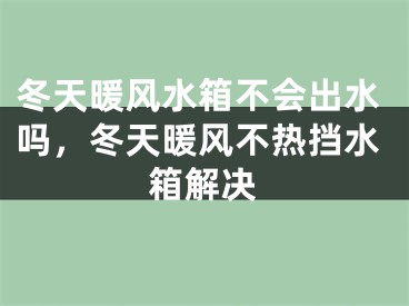 冬天暖风水箱不会出水吗,冬天暖风不热挡水箱解决