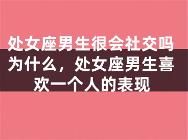 处女座男生很会社交吗为什么，处女座男生喜欢一个人的表现