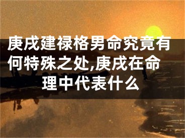 庚戌建禄格男命究竟有何特殊之处,庚戌在命理中代表什么