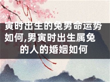 寅时出生的兔男命运势如何,男寅时出生属兔的人的婚姻如何