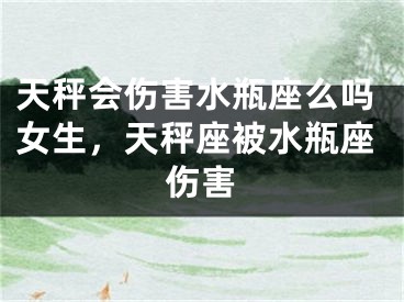 天秤会伤害水瓶座么吗女生,天秤座被水瓶座伤害