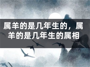 属羊的是几年生的,属羊的是几年生的属相