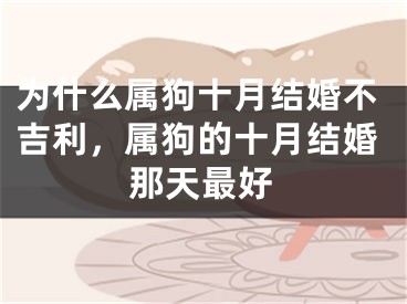 为什么属狗十月结婚不吉利，属狗的十月结婚那天最好