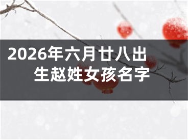 2026年六月廿八出生赵姓女孩名字