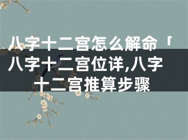 八字十二宫怎么解命「八字十二宫位详,八字十二宫推算步骤