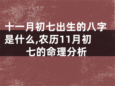 十一月初七出生的八字是什么,农历11月初七的命理分析