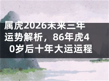 属虎2026未来三年运势解析，86年虎40岁后十年大运运程