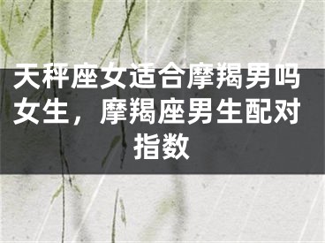 天秤座女适合摩羯男吗女生，摩羯座男生配对指数