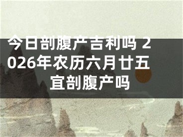 今日剖腹产吉利吗 2026年农历六月廿五宜剖腹产吗