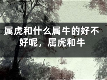 属虎和什么属牛的好不好呢，属虎和牛