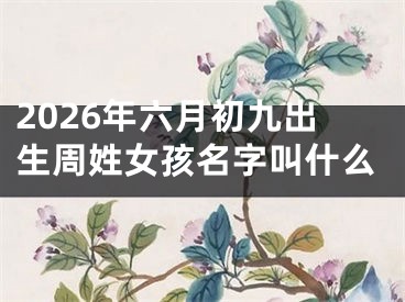2026年六月初九出生周姓女孩名字叫什么