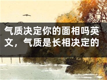 气质决定你的面相吗英文，气质是长相决定的
