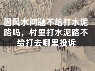 因风水问题不给打水泥路吗，村里打水泥路不给打去哪里投诉
