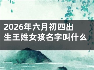 2026年六月初四出生王姓女孩名字叫什么