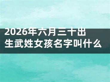 2026年六月三十出生武姓女孩名字叫什么