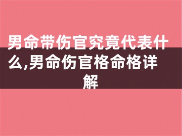 男命带伤官究竟代表什么,男命伤官格命格详解