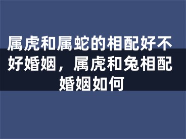 属虎和属蛇的相配好不好婚姻，属虎和兔相配婚姻如何
