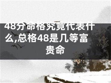 48分命格究竟代表什么,总格48是几等富贵命
