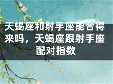 天蝎座和射手座能合得来吗，天蝎座跟射手座配对指数